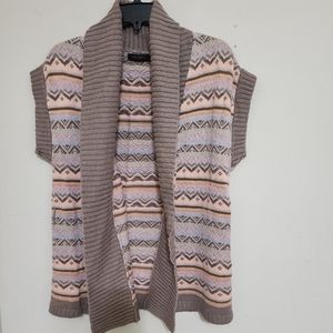 THE LIMITED size Large Open Front Alpaca‎ Wool Blend Aztec Cardigan Sweater